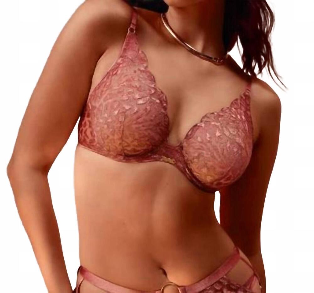 NEW AUBADE crazy in love underwired triangle bra in warm pink